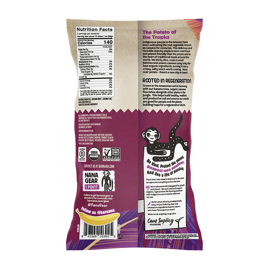 Barnana, Cassava Chips Pink Salt (5oz), photo 2