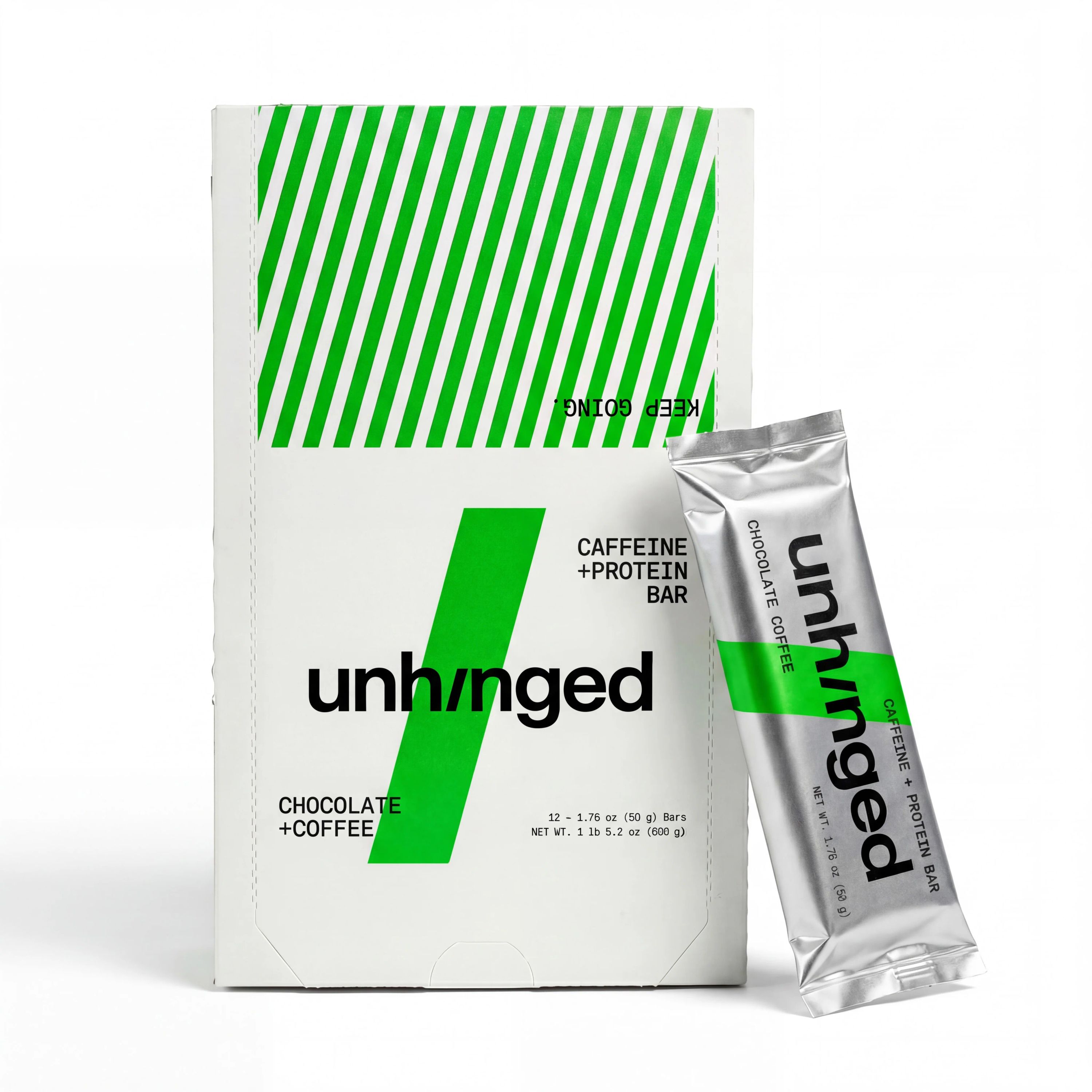 Unhinged, Chocolate & Coffee Caffeinated Protein Bar (12-pack)